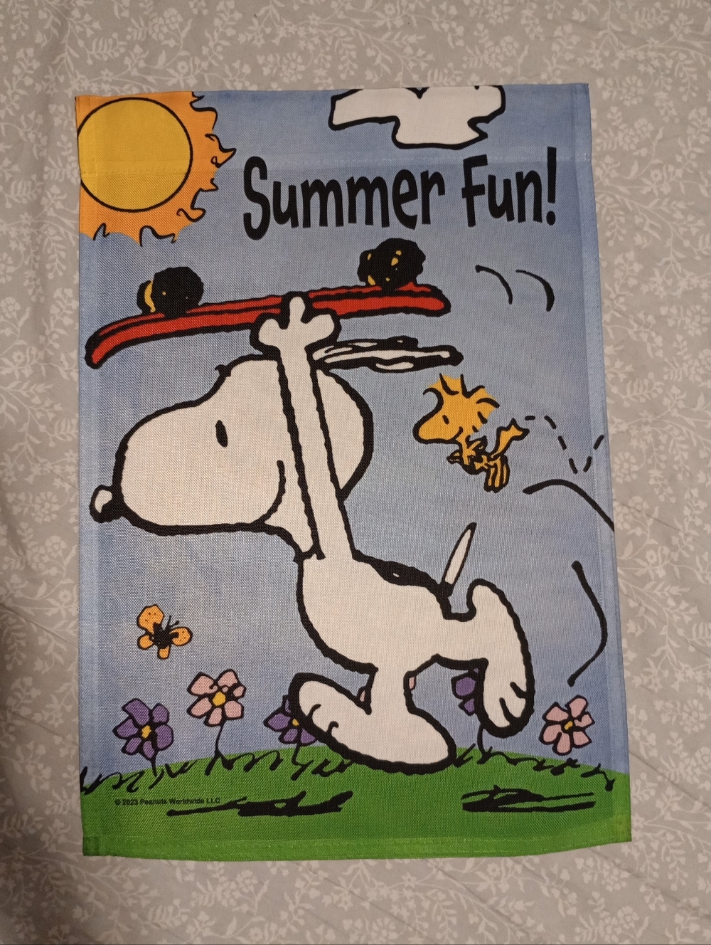 Peanuts Snoopy & Woodstock Summer Fun Garden Flag